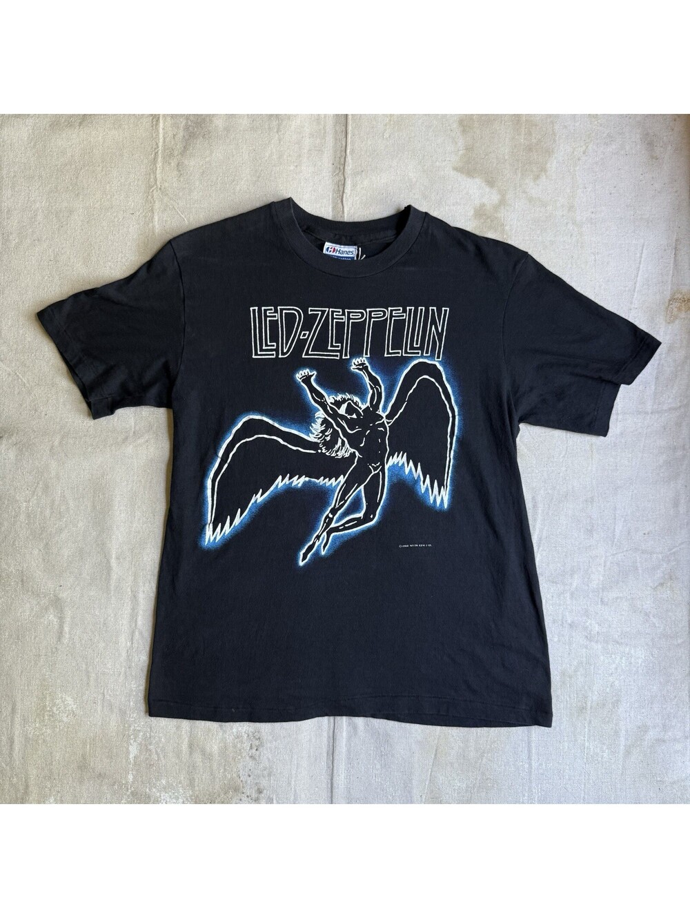 Vintage 80s Led Zeppelin Zoso Myth Gem T-Shirt Men's Size Small Rock Band